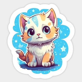 Cute kitten, cartoon style, 01 Sticker